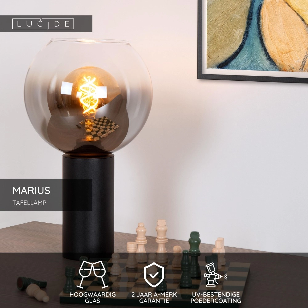 Table lamp Marius Black Lucide 5411212452283