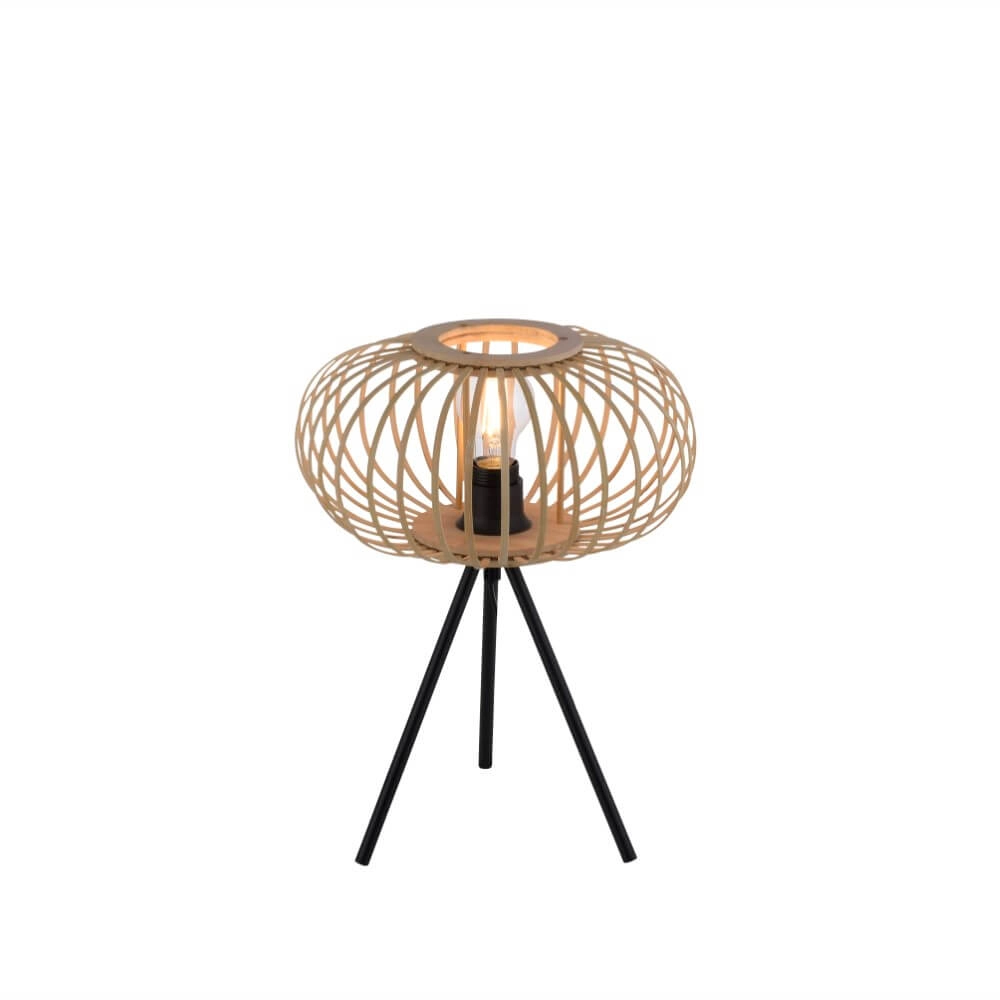 Tripod table lamp Racoon wood