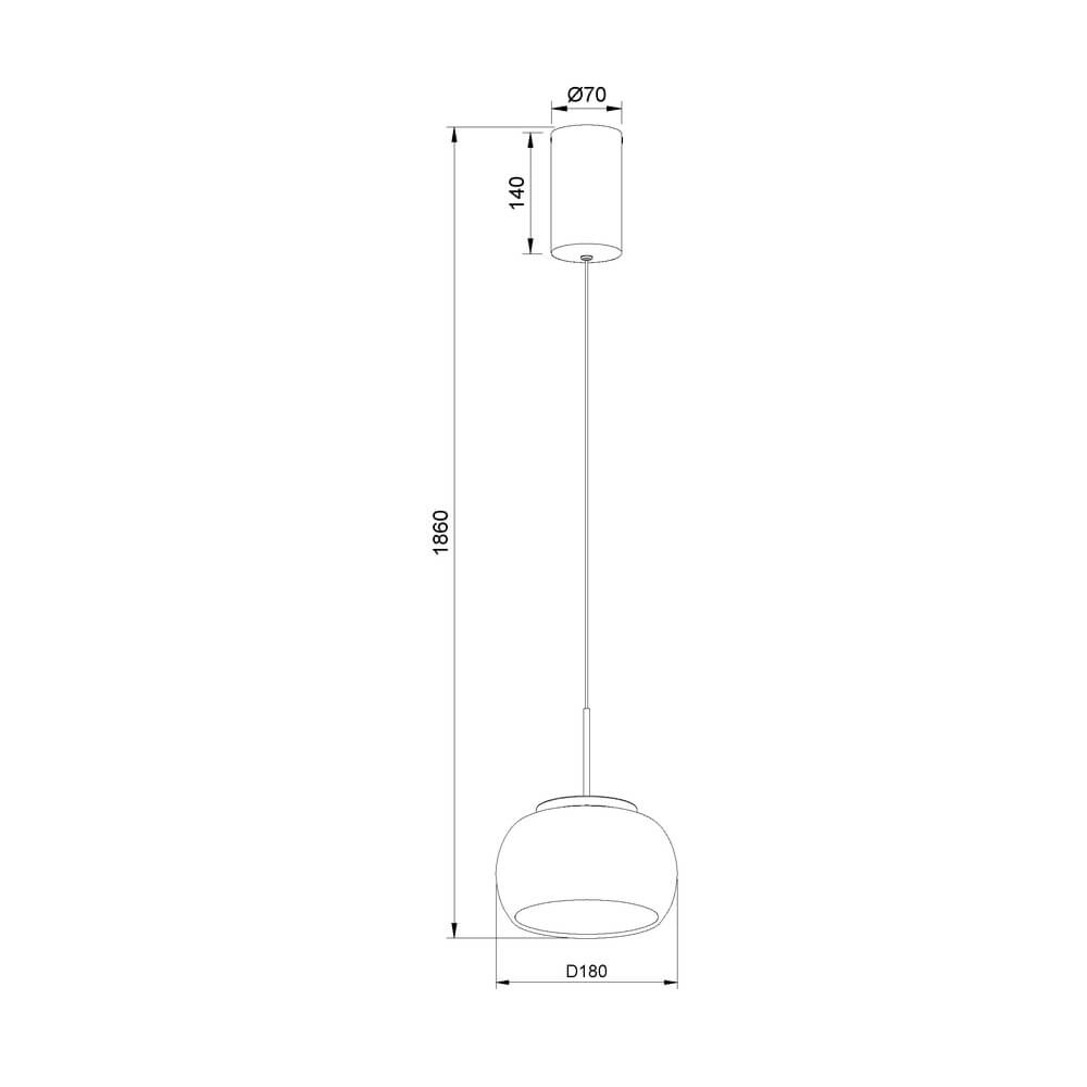 Design pendant lamp Bounto with smoke glass Lyora 4255805301159