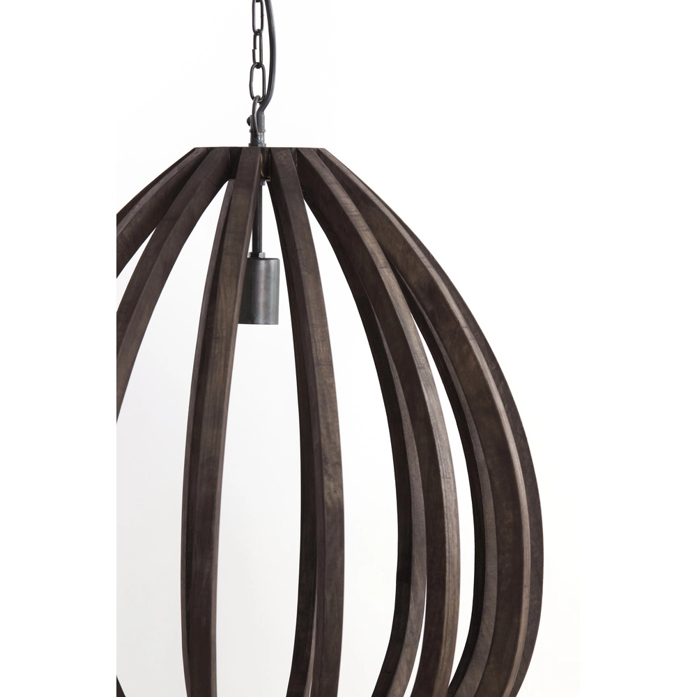 Wooden pendant lamp Barsia Ø 50cm - walnut color Light & Living 8717807701055