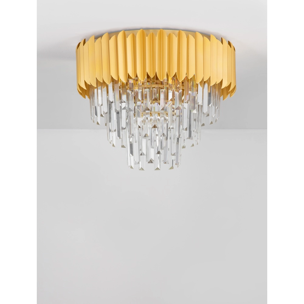 Ceiling lamp Magnolia gold and crystal Ø 50cm Lyora 5212017434944