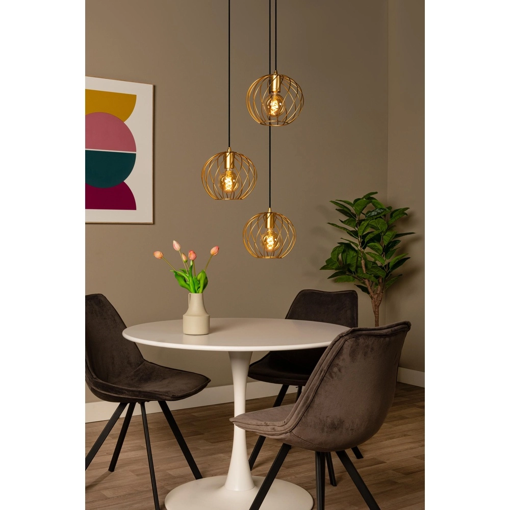 Pendant lamp Danza Ø 50cm gold Lucide 5411212211569