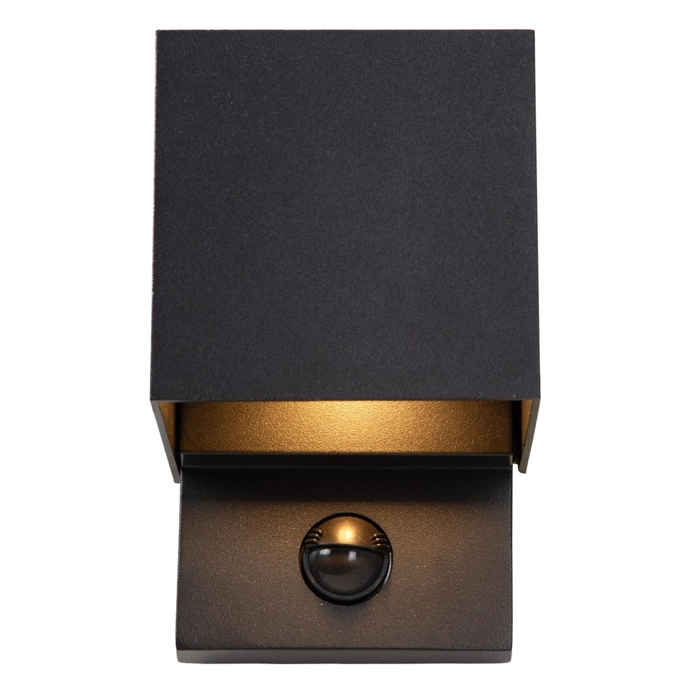 Square wall lamp Tadzio with sensor black Lucide 5411212690289