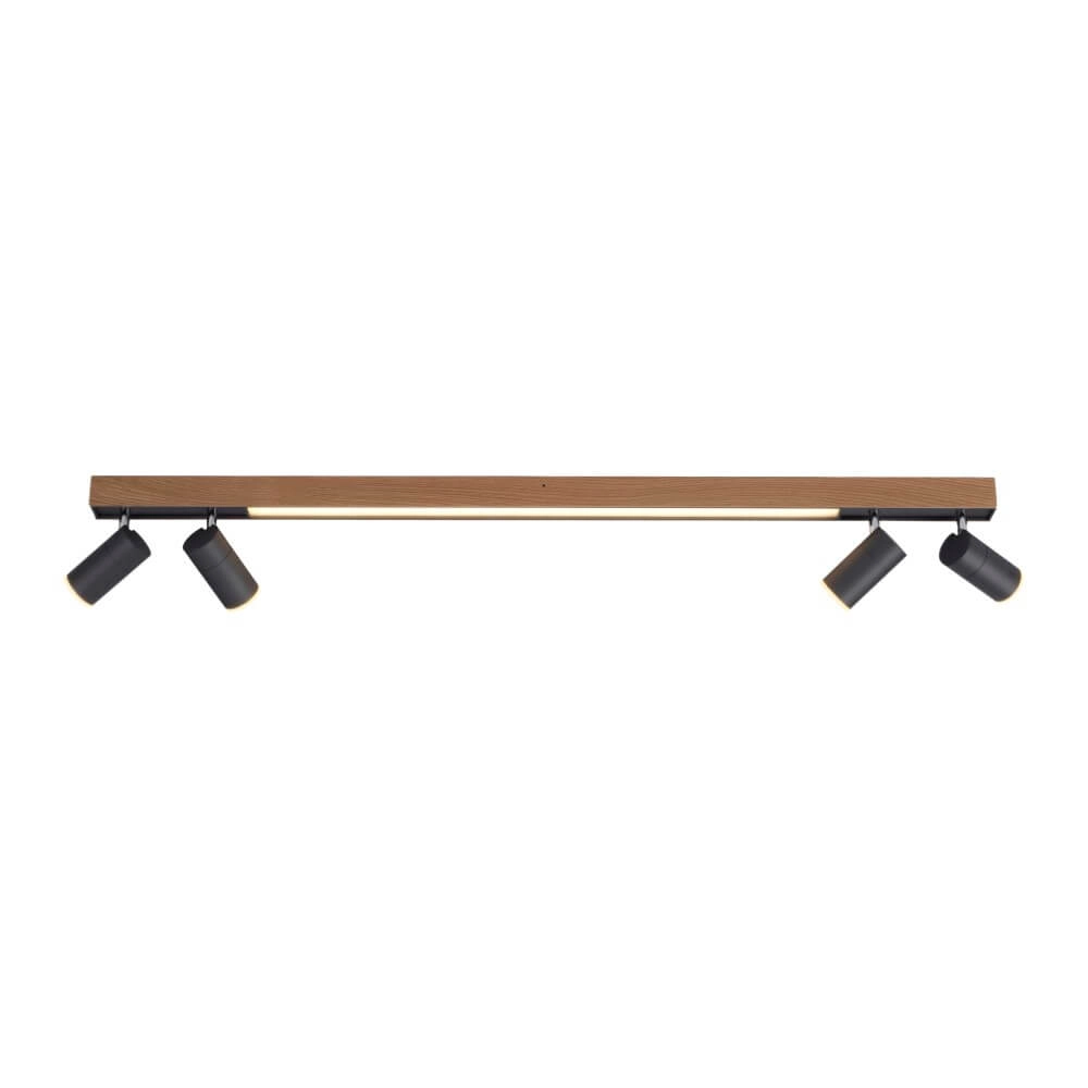 Sleek ceiling lamp Pure Lines Spot wood Paul Neuhaus 4012248374566