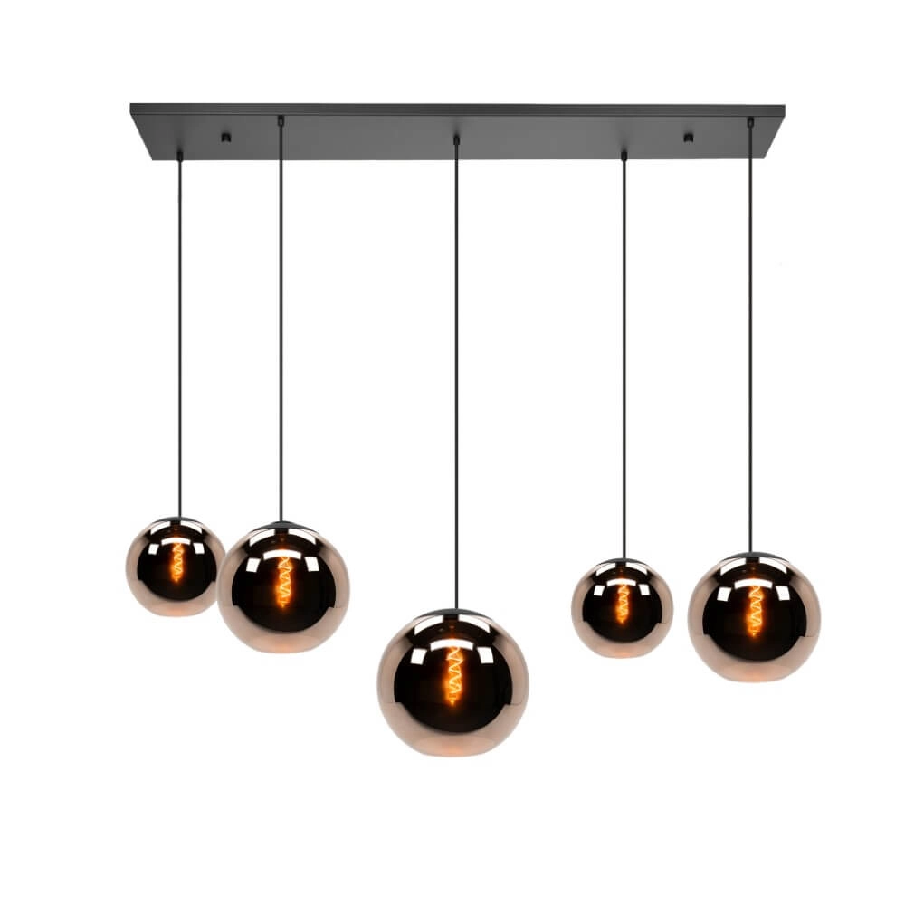 Copper hanging lamp Cordoba 5-light