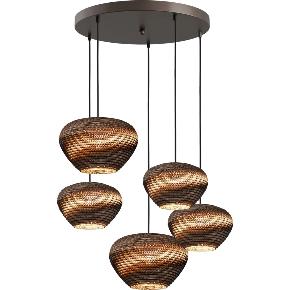 5-light Think Paper pendant lamp Cartone