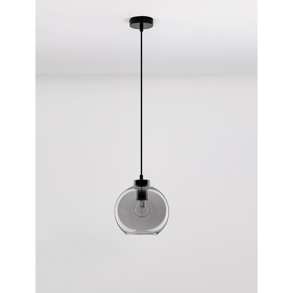 Pendant lamp Palmer Single black with smoke glass Lyora 5212017430946