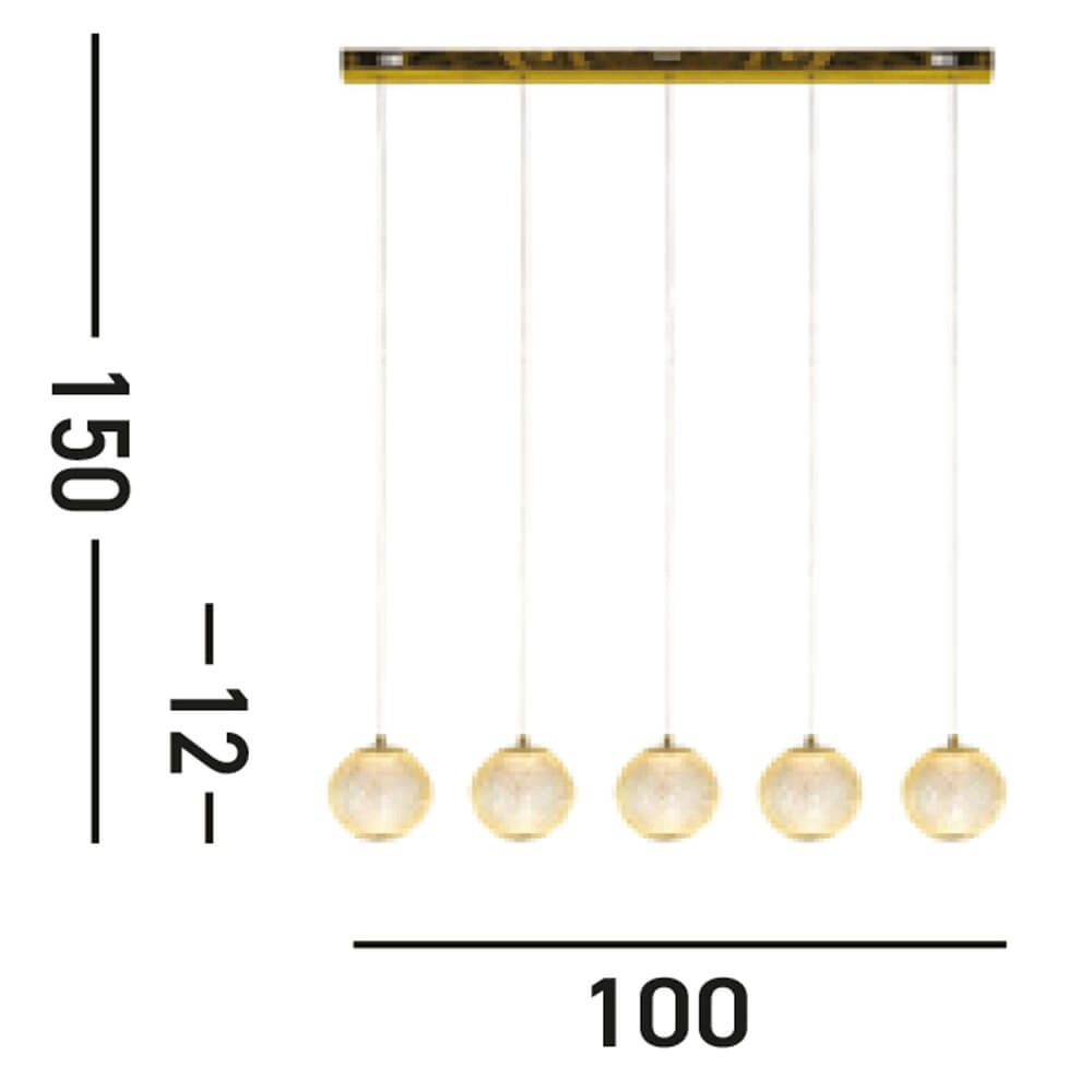 5-light pendant lamp Allure Oriental Searchlight 5053423273976