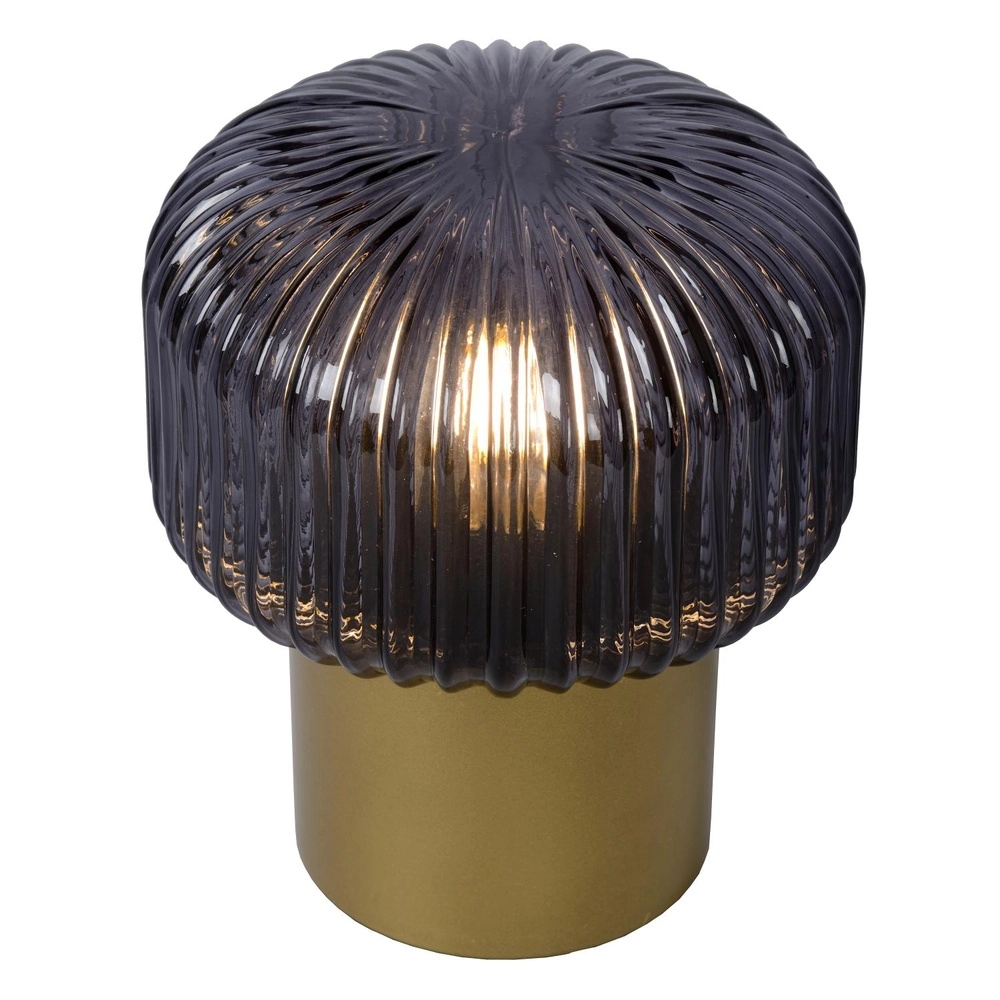 Table lamp Jany gold with smoke glass Lucide 5411212782663