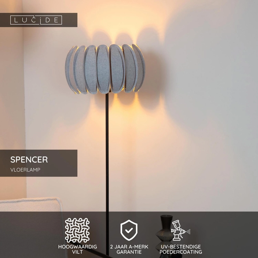 Floor lamp Spencer grey Lucide 5411212343758