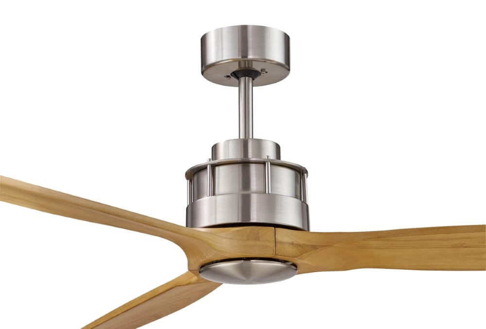 Wooden ceiling fan with stainless steel Airfusion Akmani Ø 152cm Beacon 9333509103981