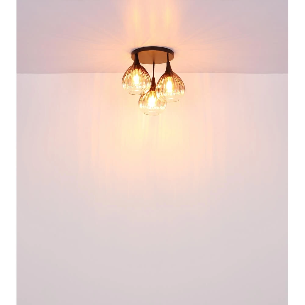 Black ceiling lamp Olsen 3-light Globo 9007371453801