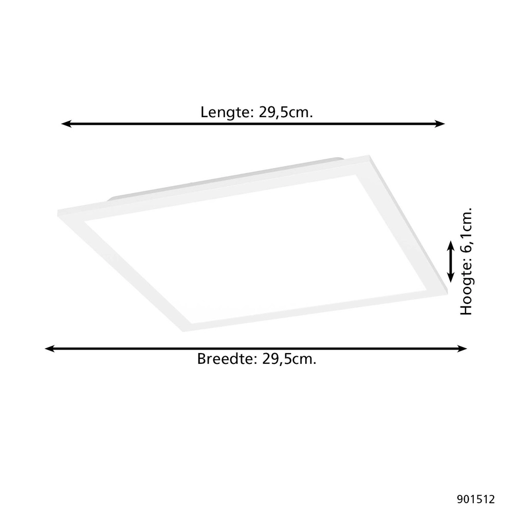 Smart ceiling light Moradillo-Z white square 29.5cm Eglo 9008606342167