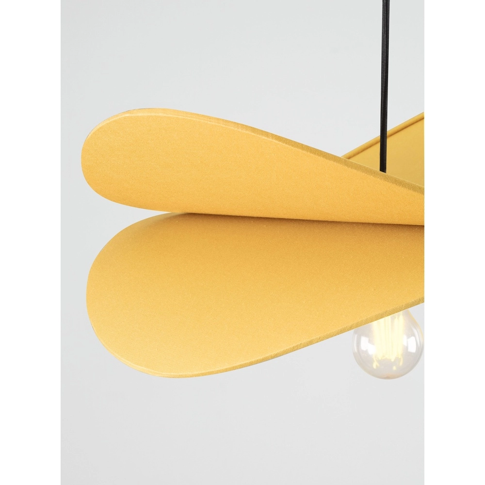 Modern pendant lamp Luve black with yellow Lyora 5212017493705