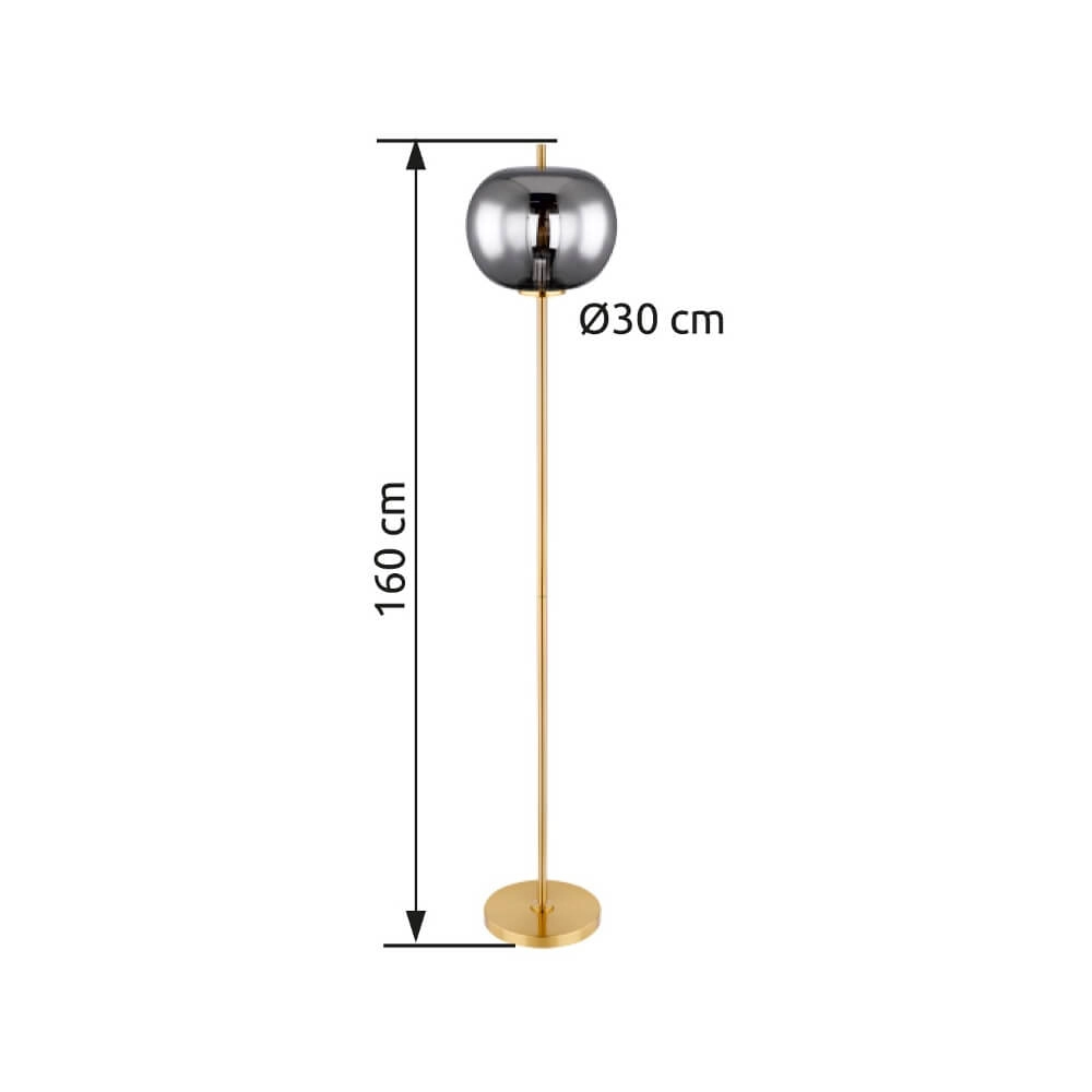 Golden floor lamp Blacky I only Ø 30cm Globo 9007371422043
