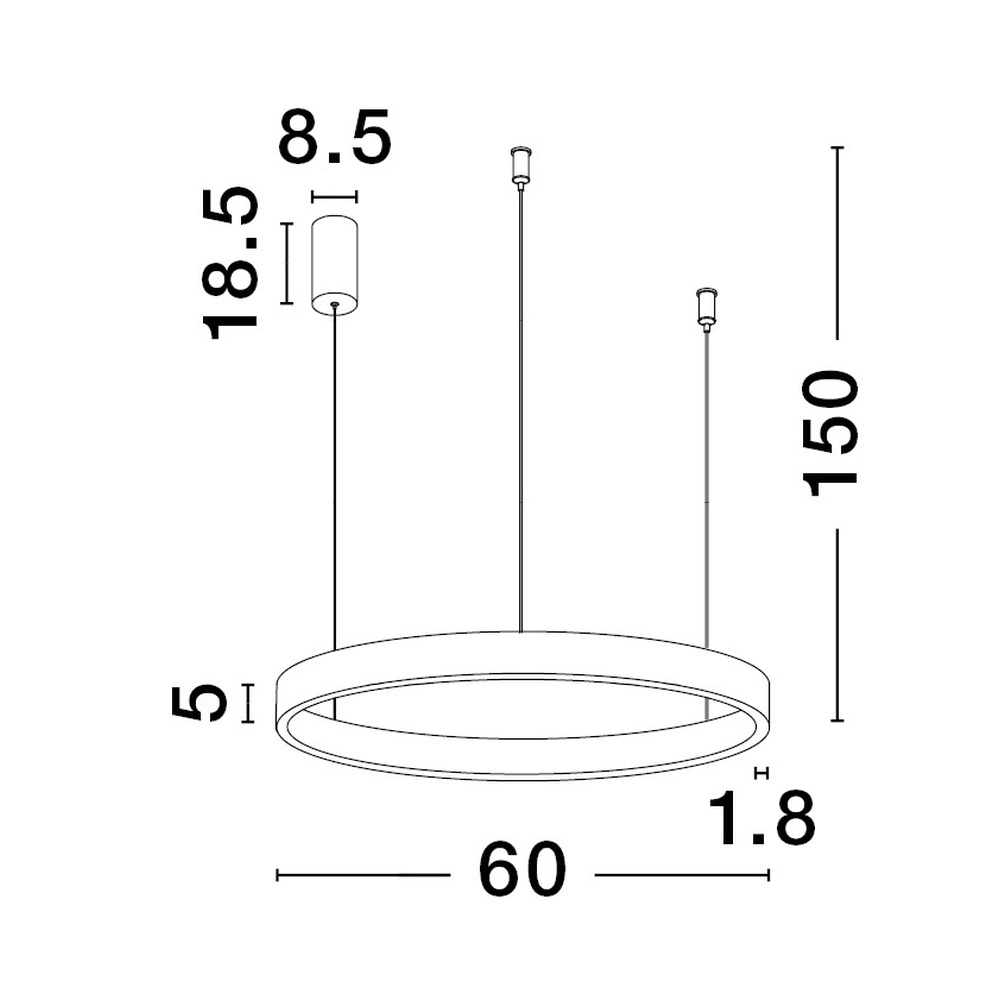 Black pendant lamp Elowen design Ø 60cm Lyora 5212017439055