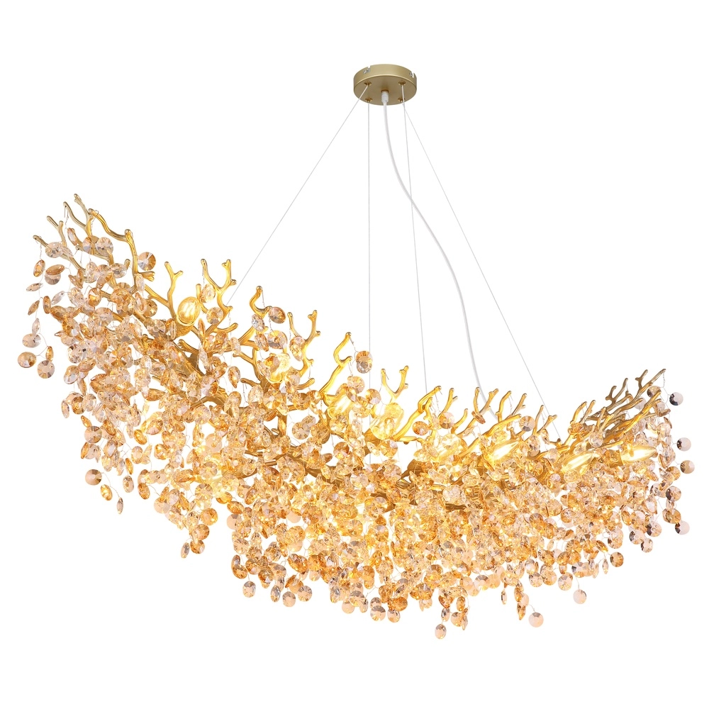Pendant lamp Queena gold 150cm