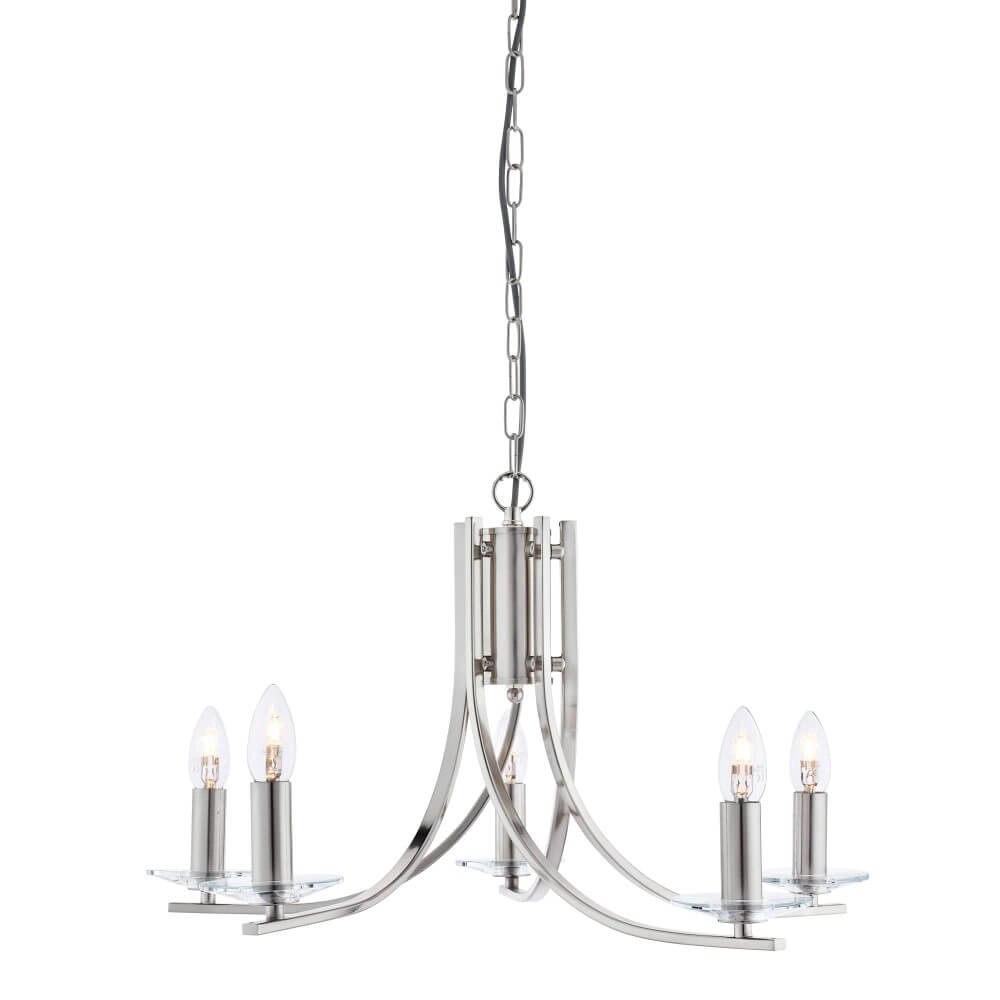 Chrome pendant lamp Ascona Ø 62cm