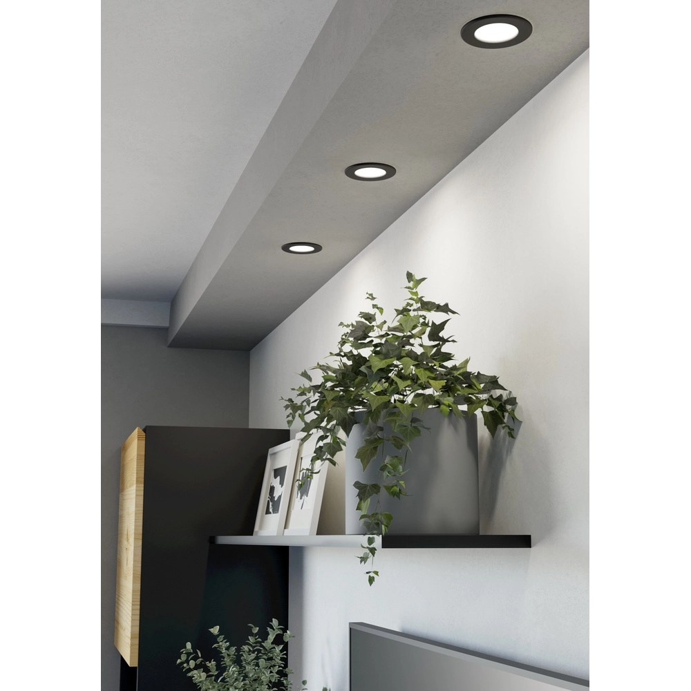 IP44 recessed spotlight Fueva 6-Z Zigbee - black - Ø 8.8cm Eglo 9008606330966