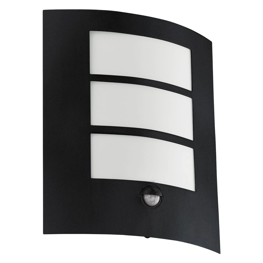 Black wall lamp City with sensor