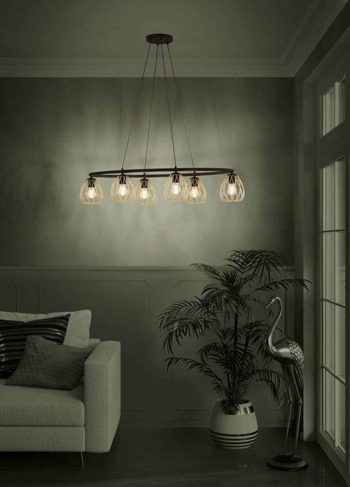 Dining room wire hanging lamp Jazminia 1 6-light Stars of Light 9008606221455