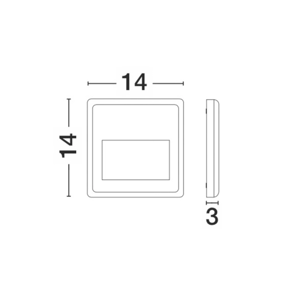 Square wall lamp Pulsar grey 14cm Lyora 5212017413017