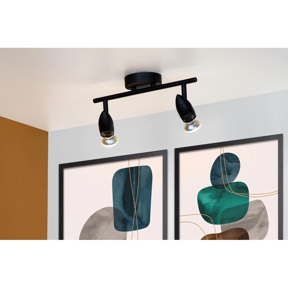 Ceiling spotlight Caro 2-light black Lucide 5411212134233
