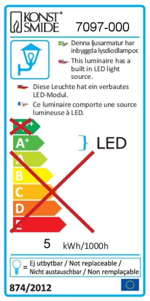 Recessed LED spotlight Veranda ceiling KonstSmide 7318307097009