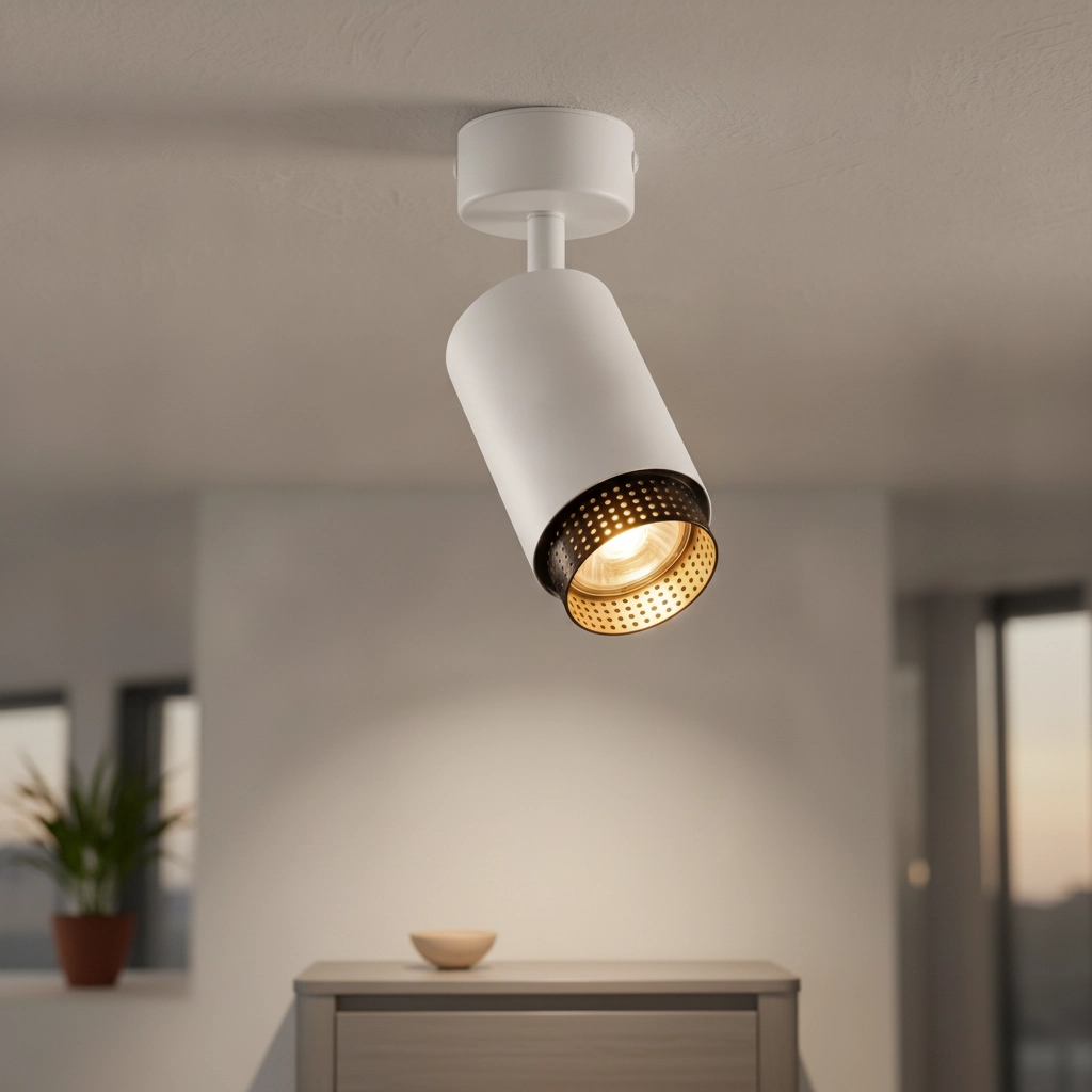 Ceiling spotlight Nessi Orientable white with black