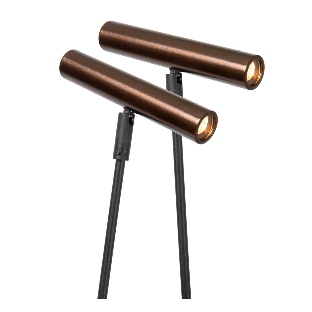 2-light floor lamp Duarte black with coffee brown Lucide Vibes 5411212032201