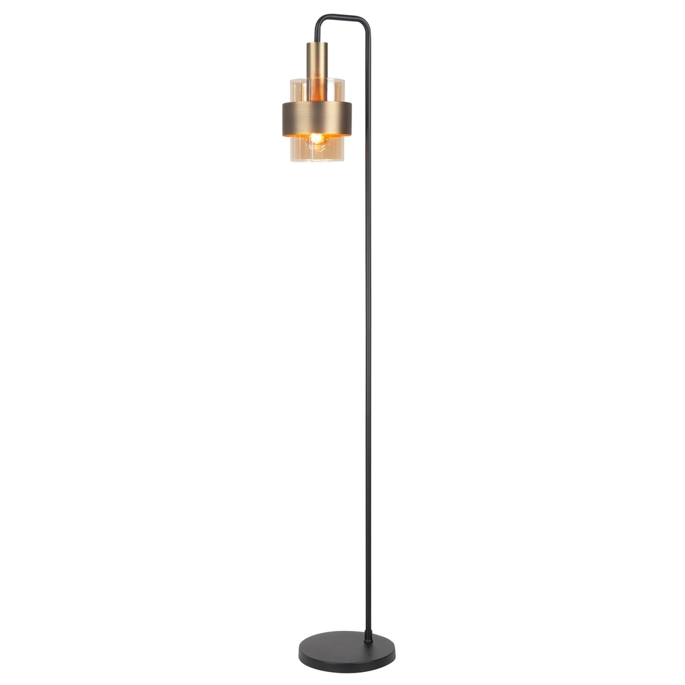 Floor lamp Marrone black with copper bronze