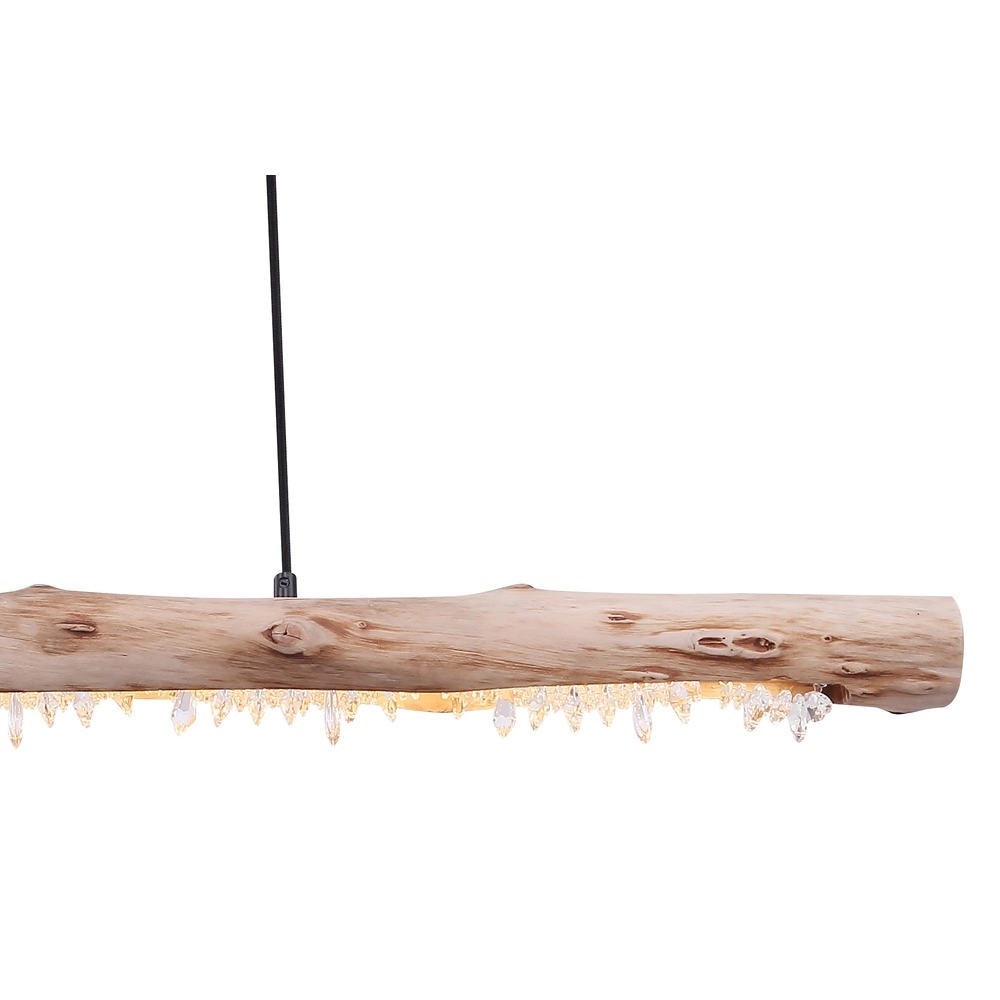 Dining table pendant lamp Felicitas black with wood Globo 9007371392889