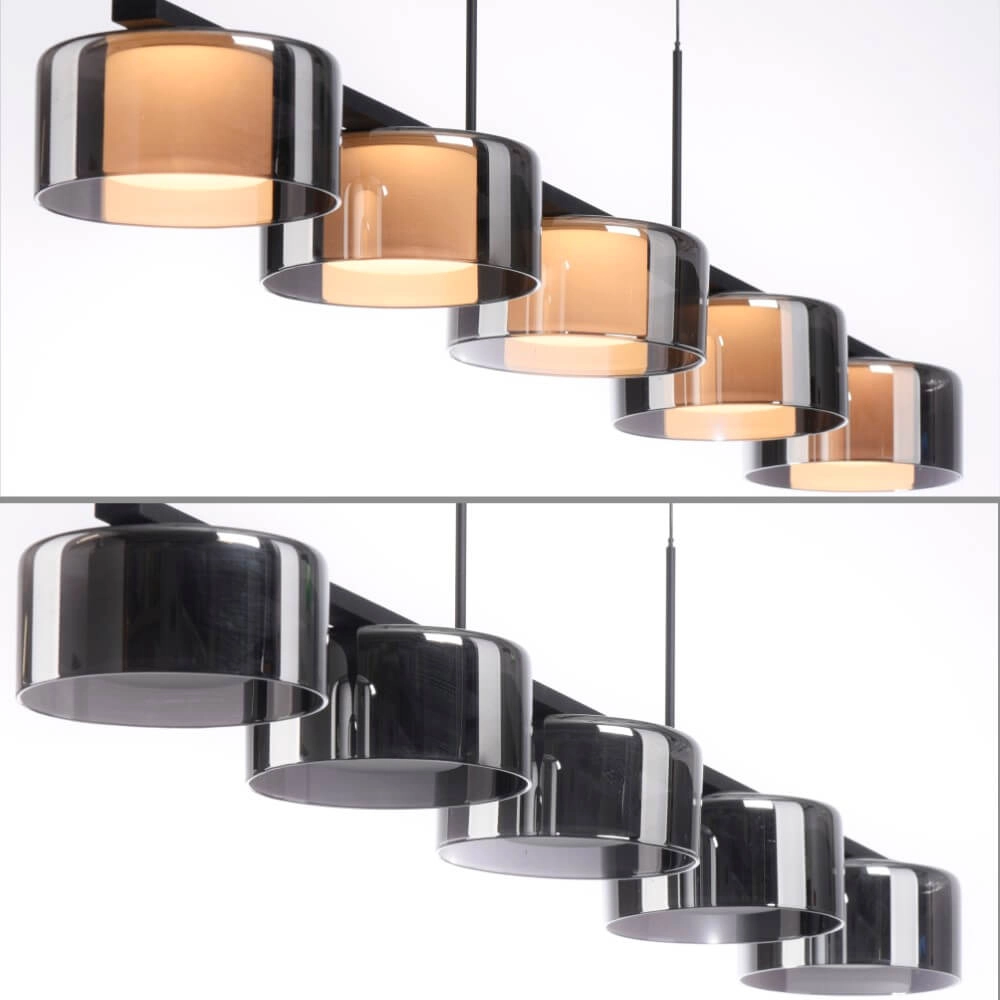 5-light pendant lamp Rika black Paul Neuhaus 4012248383100