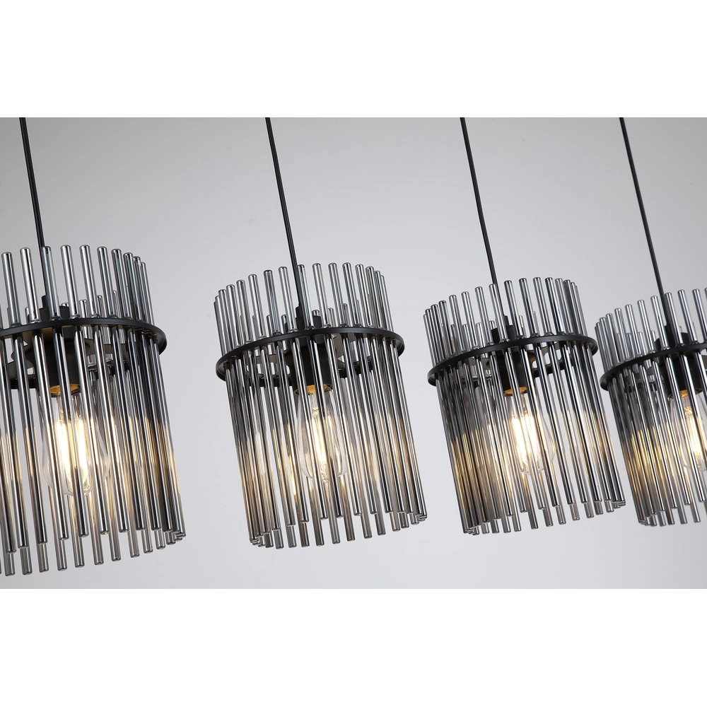 Pendant lamp Swizzle 4-light black Searchlight 5053423305752