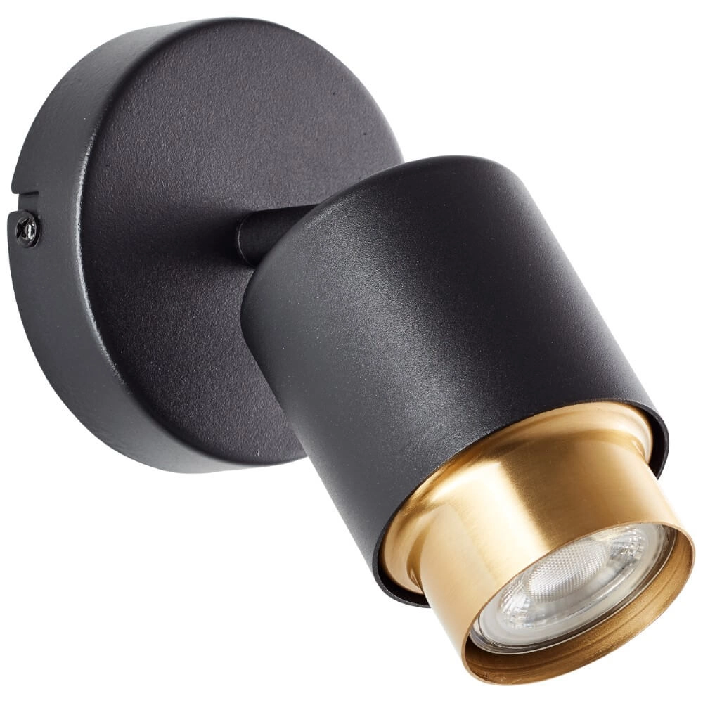 Surface-mounted spot Covelo black with gold Brilliant 4004353441349
