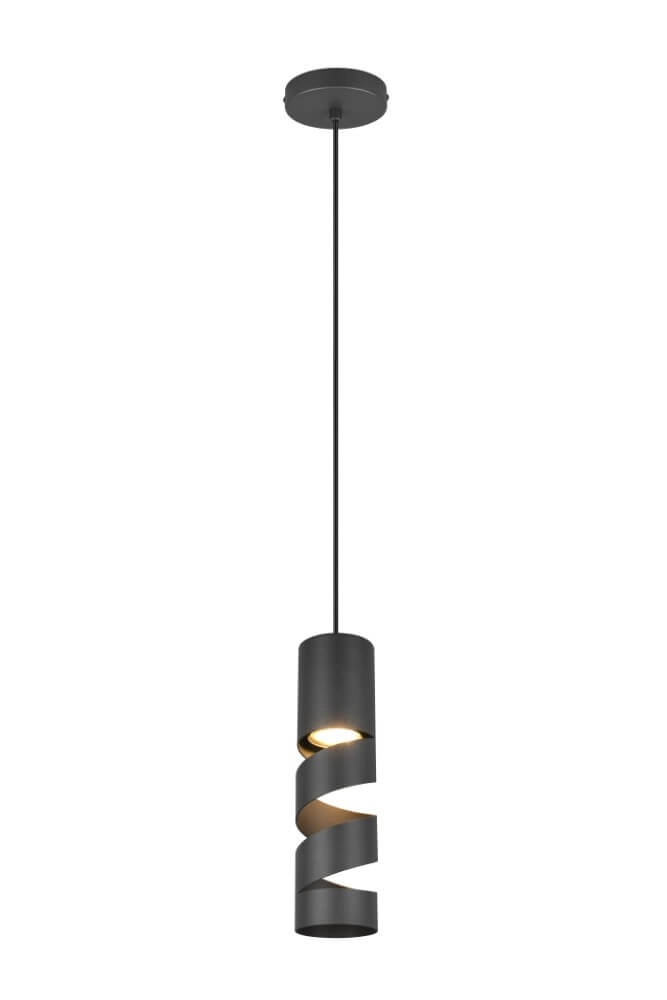Tube pendant lamp Stream Ø 8cm - black