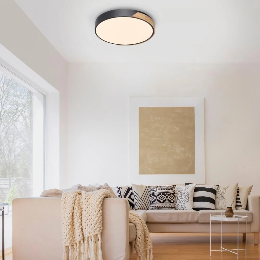 Round ceiling lamp Q-Bila black Paul Neuhaus 4012248366219