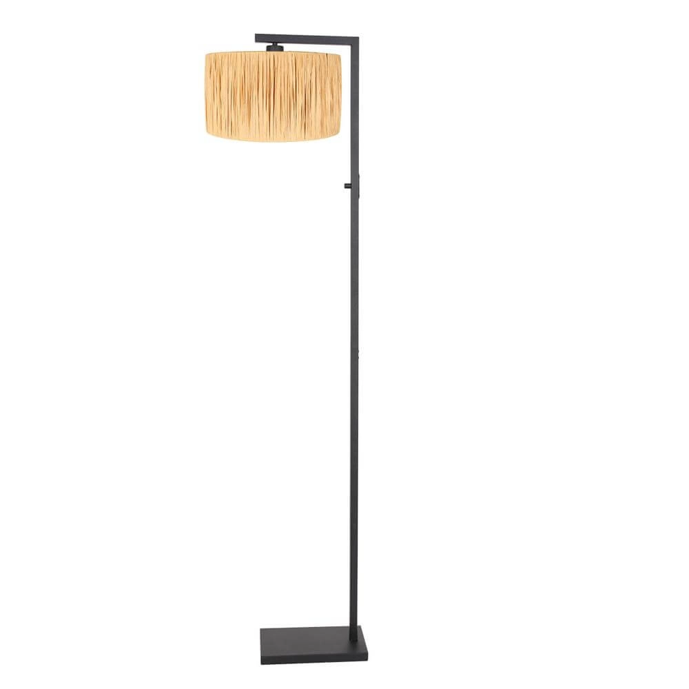 Floor lamp Stang black with straw shade Steinhauer 8712746172058