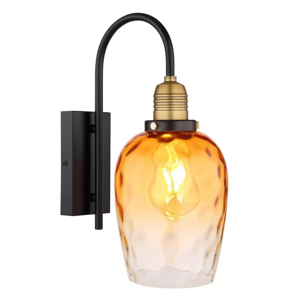 Wall lamp Salvy Amber Glass Honeycomb