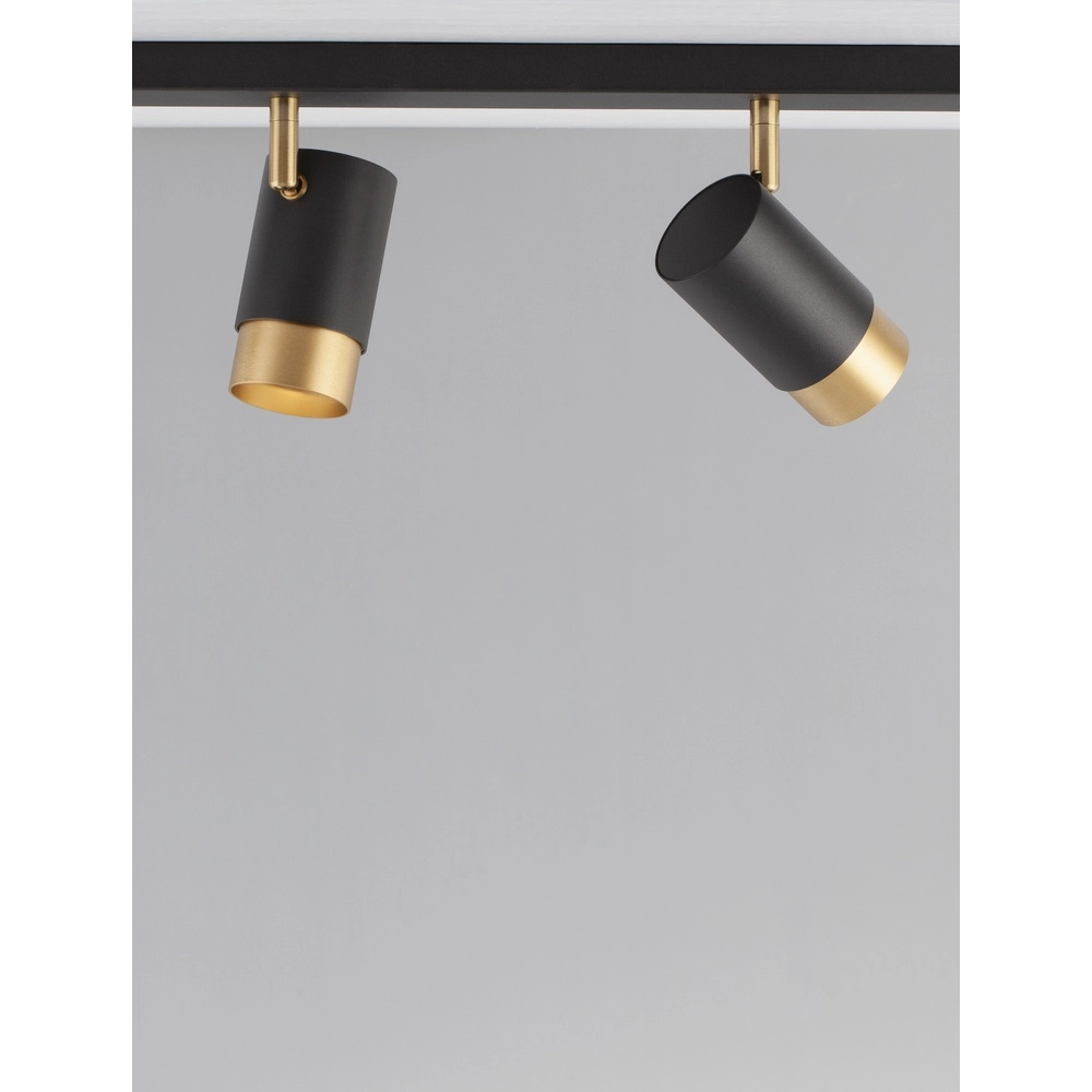 Ceiling spotlight Pogno 4-light black with gold Lyora 5212017430861