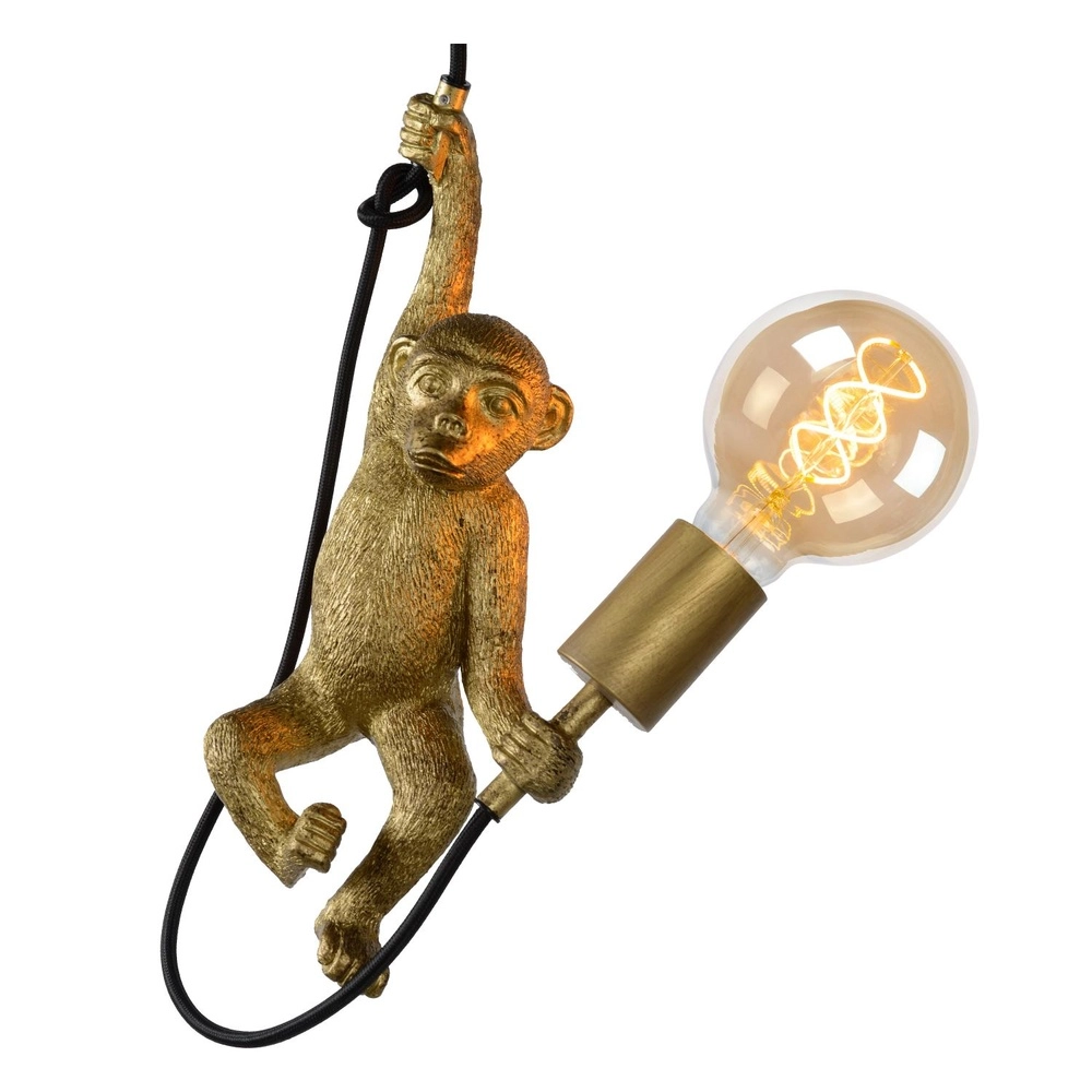 Pendant lamp Extravaganza Chimp monkey black with gold Lucide 5411212105318