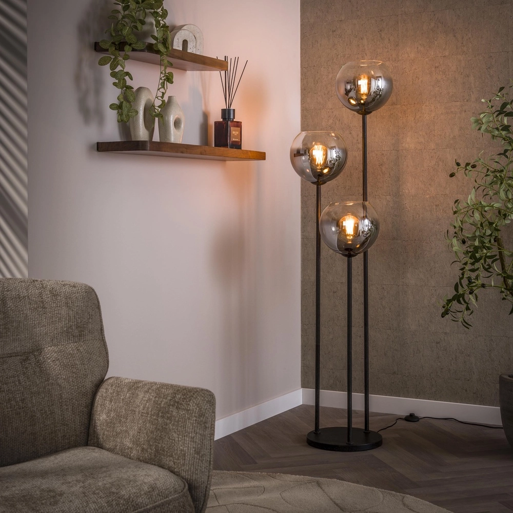 3L floor lamp Bubble with silver fading glass