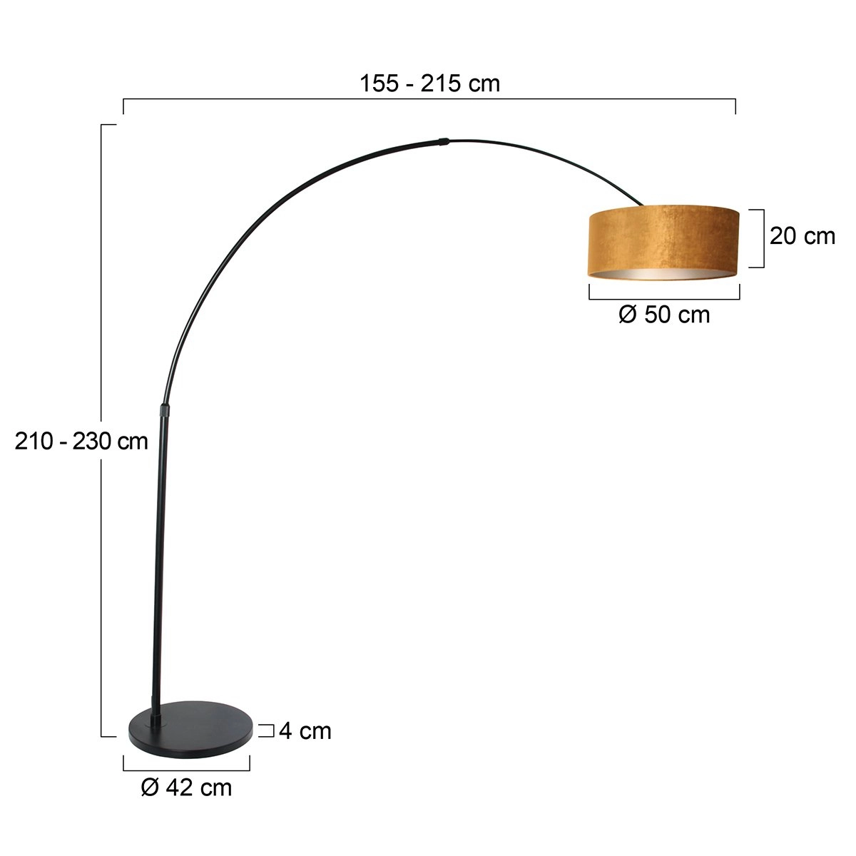 Black arc lamp Sparkled with velvet shade Steinhauer 8712746145991