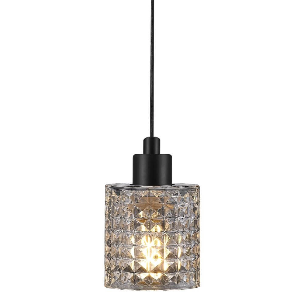 Pendant lamp Hollywood black with transparent glass