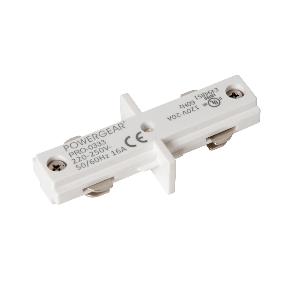 Rail connector straight Track 1-phase white