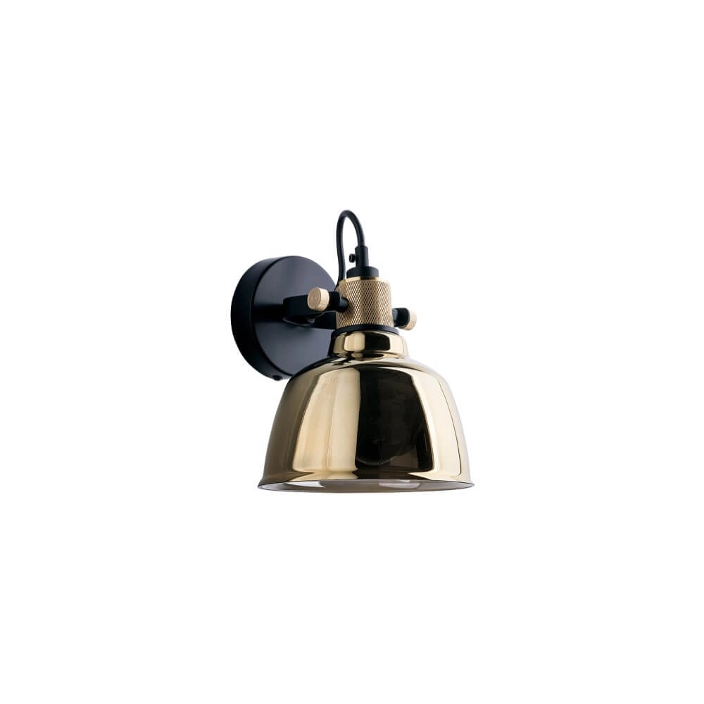 Glass wall lamp Amalfi amber gold with black