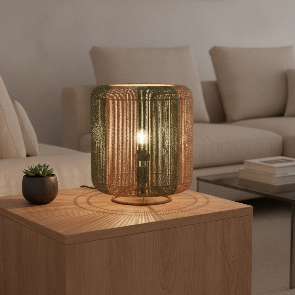 Table lamp Dena Ø 33cm brown with green