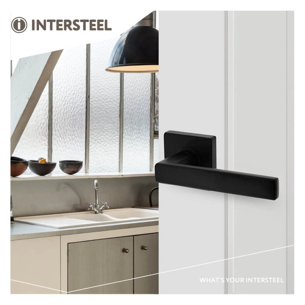 Tight door handle Hera Square rosette black Intersteel 8714186408711