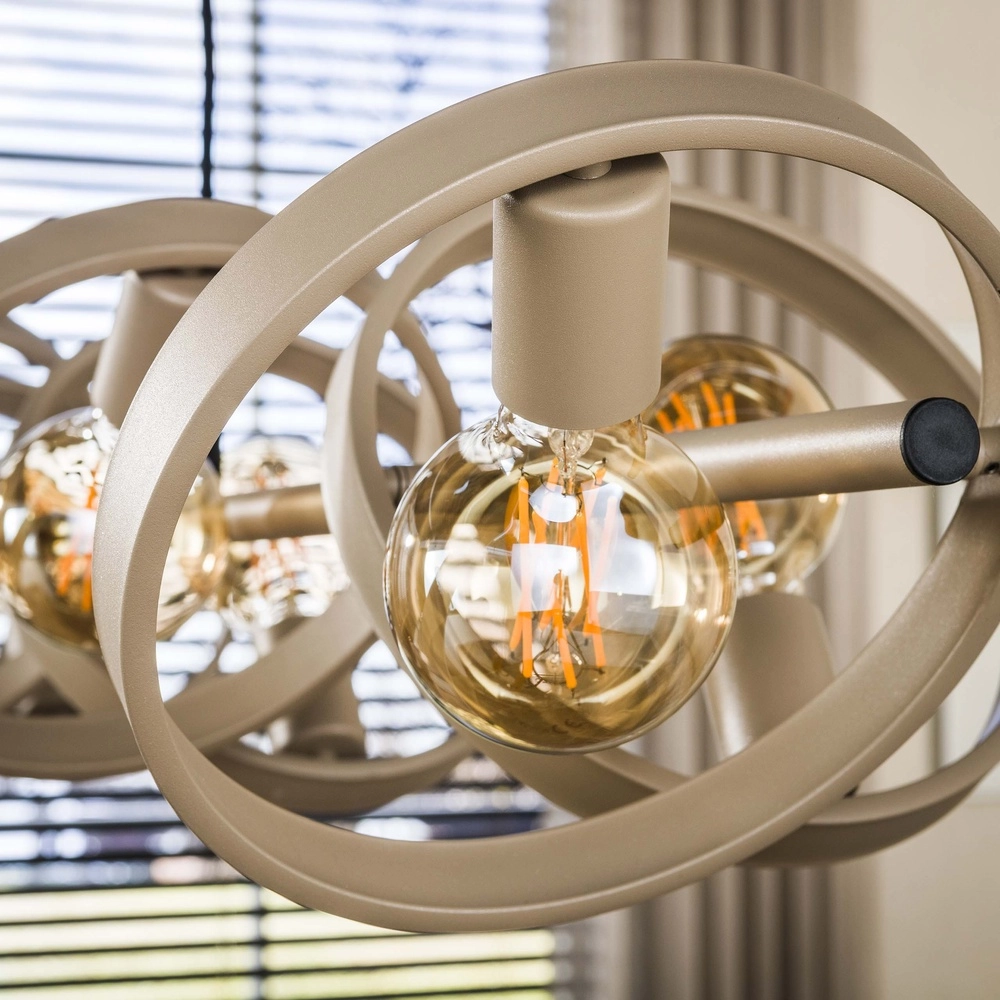 8 rings pendant light dining table Hover sand - Ø 26cm Lyora 8716803513372