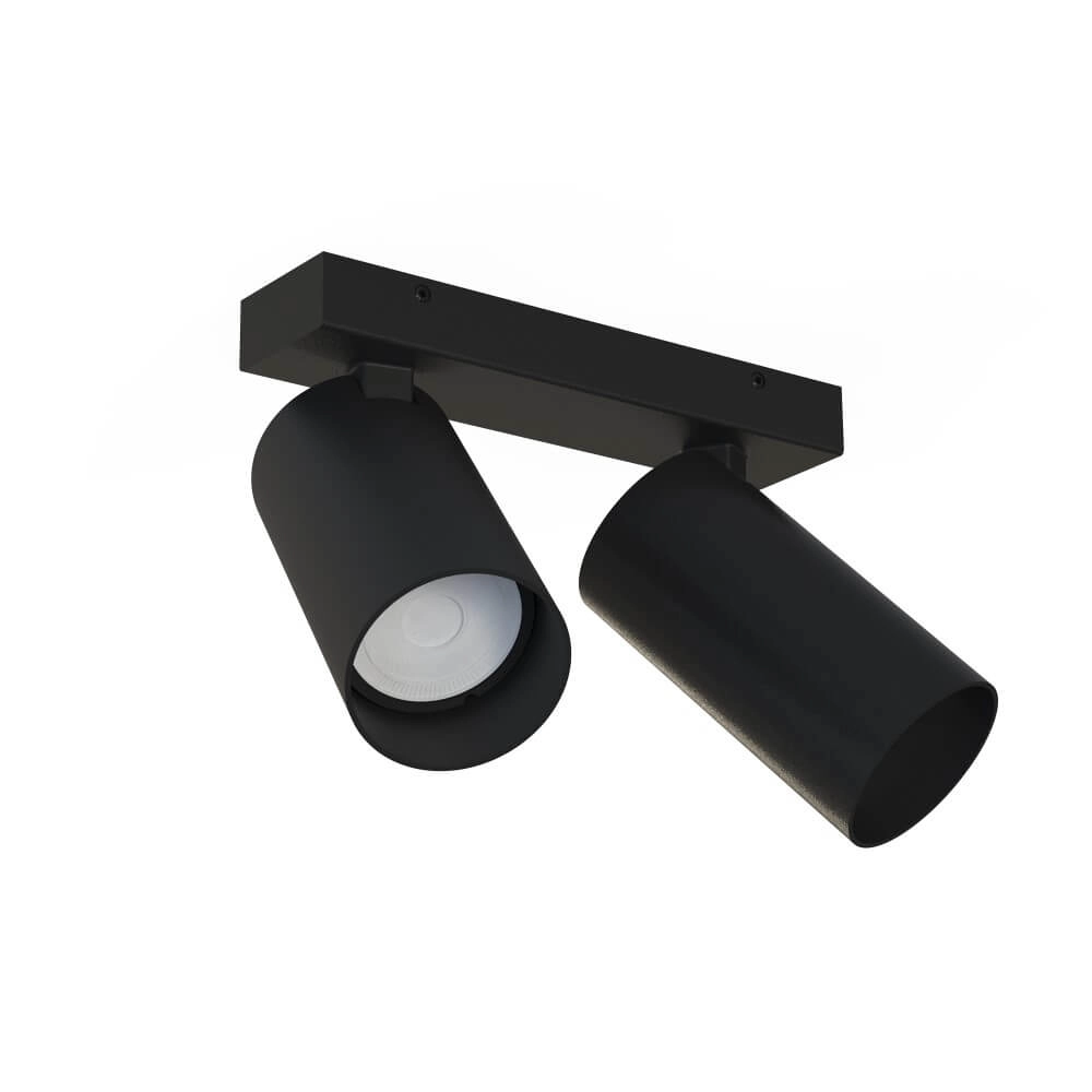 Black surface-mounted spotlight Mono 2-light tilting Lyora 5903139784191